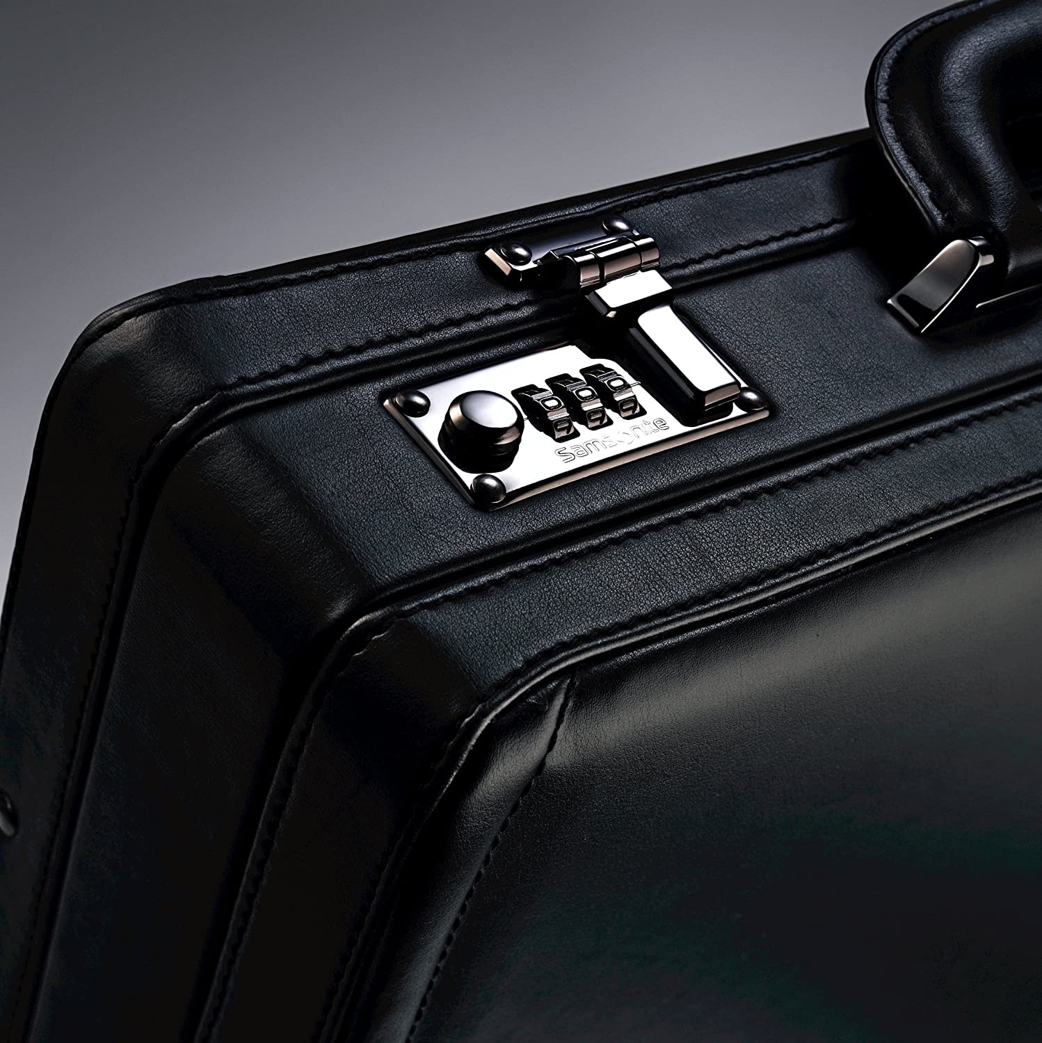 Samsonite Bonded Leather Attache, Black, One Size - Image 4